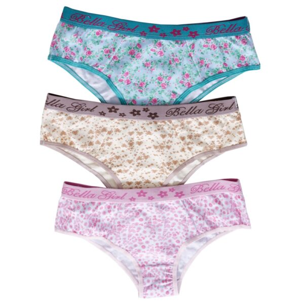 Calcinha Cotton Estampada Elástico na Cintura e Cós na Perna - Imagem 3