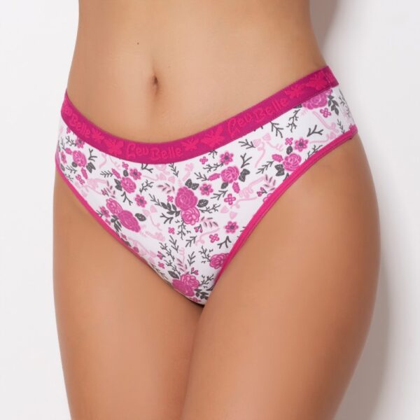Calcinha Cotton Estampada Elástico na Cintura e Cós na Perna - Imagem 4
