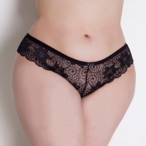 Calcinha Plus Size em Microfibra e Renda Floral Sensual