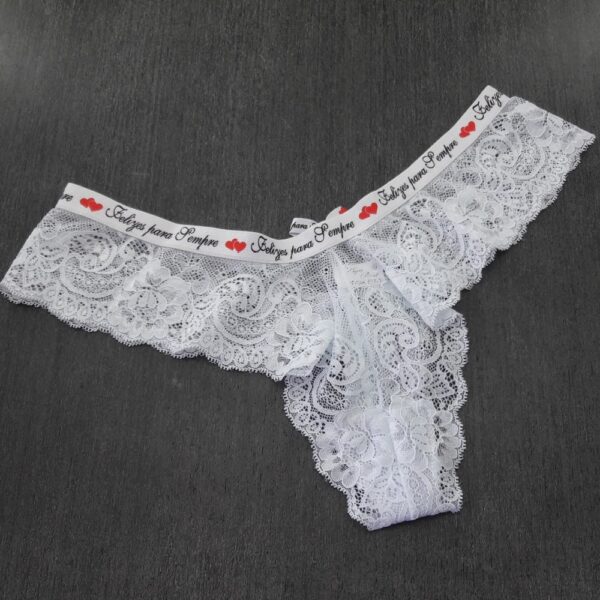 Conjunto Sensual Renda Decote V e Calcinha Fio - Imagem 4