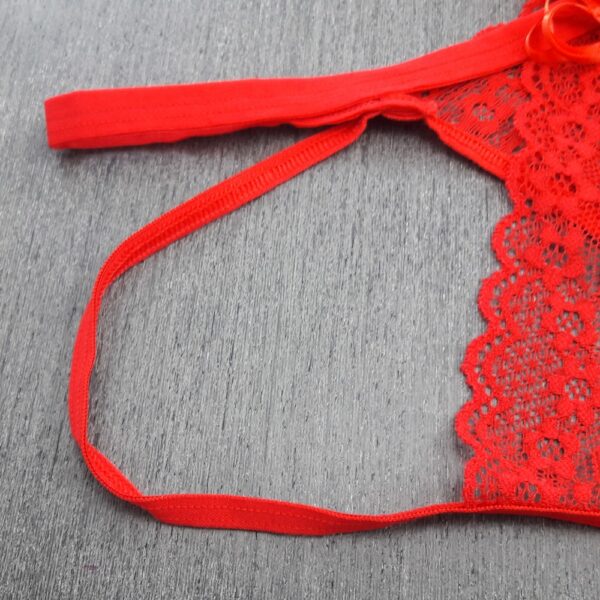 Calcinha Sexy em Renda e Laterais Vazadas com Laçarote - Imagem 7