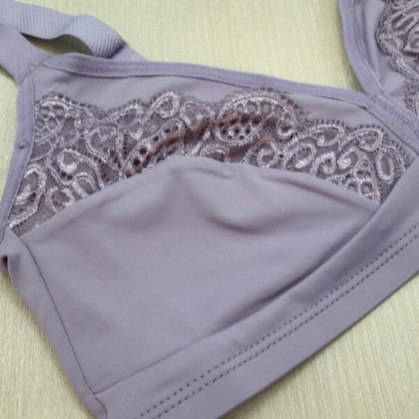 Conjunto Lingerie Microfibra Sutiã Sem Bojo e Calcinha Renda - Imagem 5