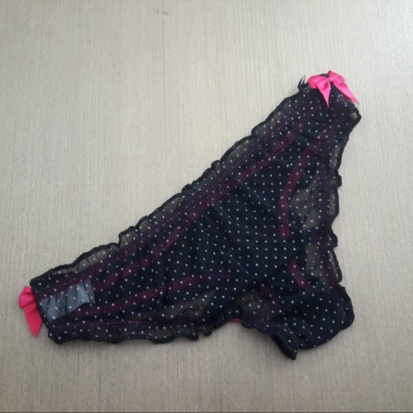 Calcinha em Tule Estampado e Detalhe Poá com Lacinho Lateral - Imagem 6