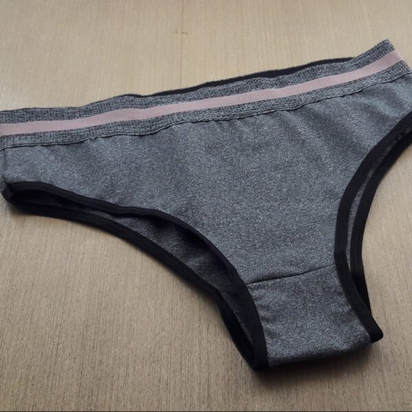 Conjunto Lingerie Microfibra Nadador Elástico e Viés Preto - Imagem 6