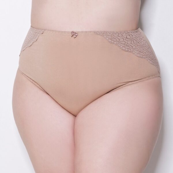 Calcinha Plus Size em Algodão Cotton com Renda nas Laterais