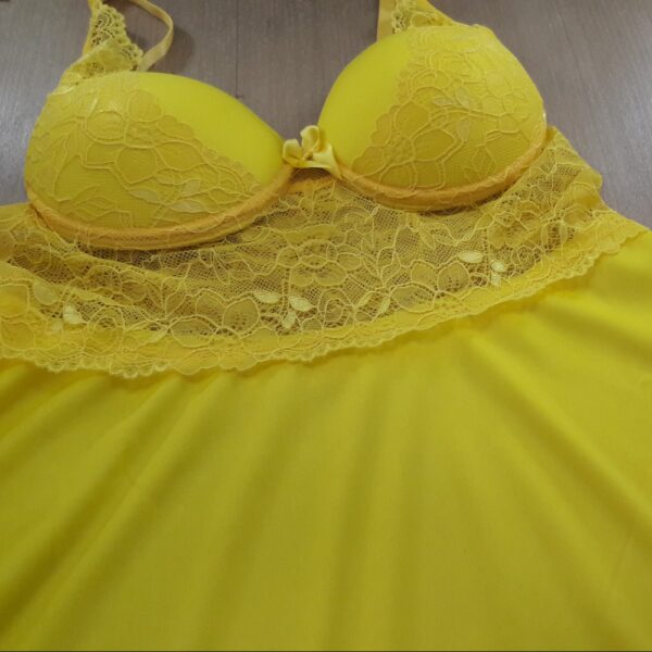 Camisola Sensual Microfibra Bojo e Renda  Alças Ajustáveis - Imagem 7