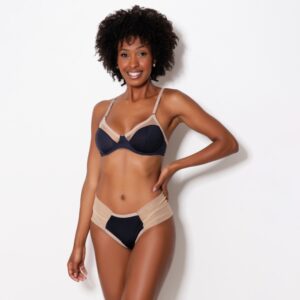 Conjunto Lingerie Sensual em Tule e Poliamida Sem Bojo