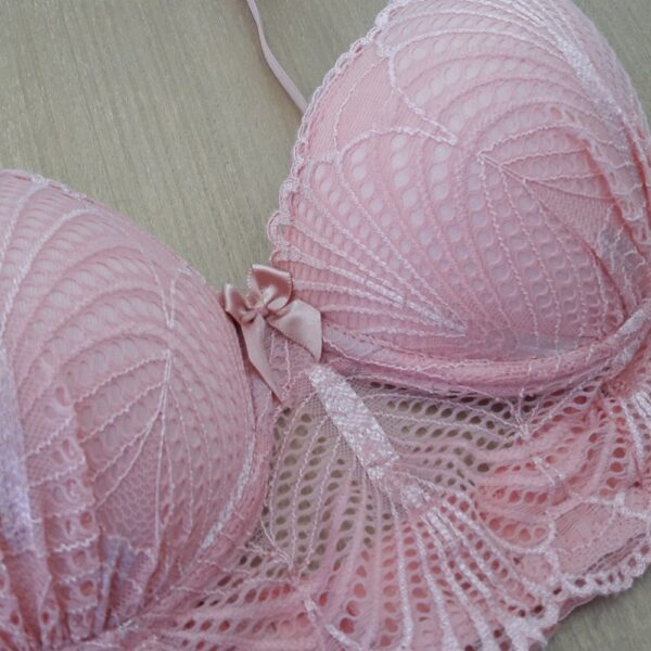 Conjunto Lingerie Cropped Renda com Bojo Calcinha Fio Duplo - Imagem 2