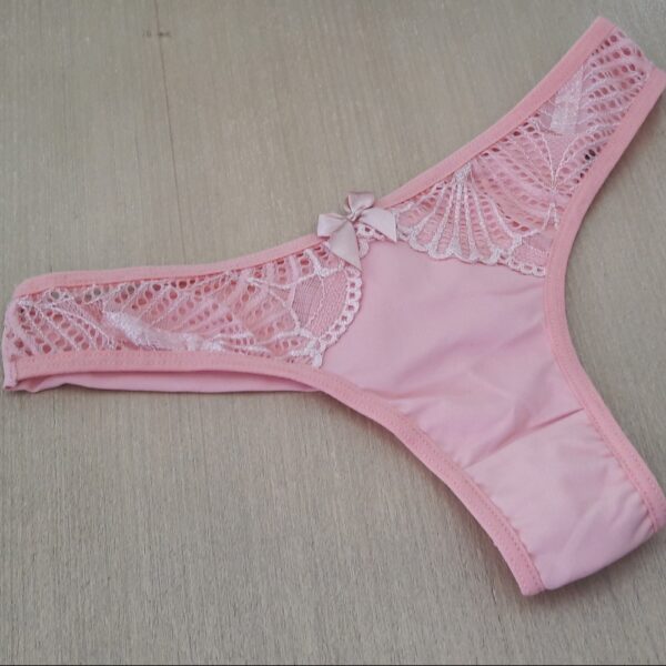 Conjunto Lingerie Cropped Renda com Bojo Calcinha Fio Duplo - Imagem 4