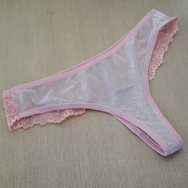 Calcinha Tanga Letícia Renda Transparente - Imagem 7