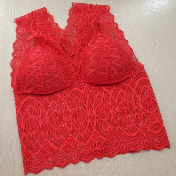 Cropped Sexy em Renda Luxo com Bojo Triângulo Costas Nadador - Imagem 7