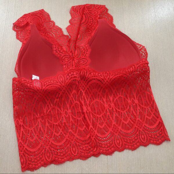Cropped Sexy em Renda Luxo com Bojo Triângulo Costas Nadador - Imagem 8