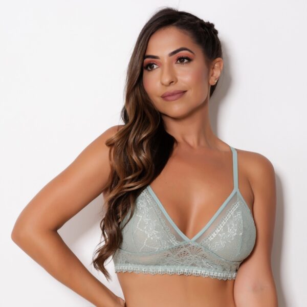 Sutiã em Tule e Renda sem Bojo com Strass e Alças Reguláveis - Imagem 8