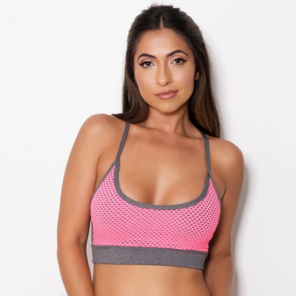 Top Fitness Academia Nadador Suplex Mescla com Tela Frontal