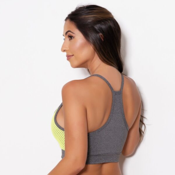 Top Fitness Academia Nadador Suplex Mescla com Tela Frontal - Imagem 4