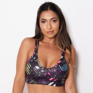 Top Fiteness Academia Com Tiras Suplex Estampado ou Liso