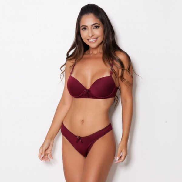 Conjunto Lingerie Sutiã com Bojo e Calcinha Forro de Algodão - Imagem 8