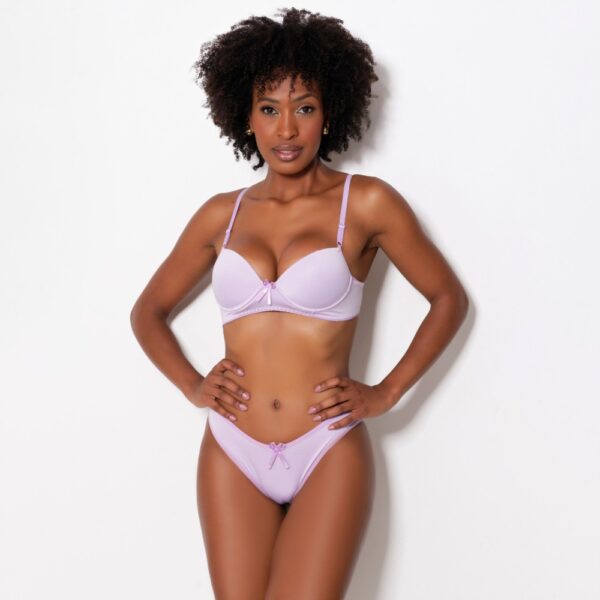 Conjunto Lingerie Sutiã com Bojo e Calcinha Forro de Algodão