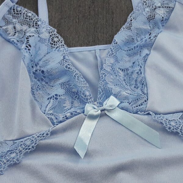 Camisola Sensual Poliéster e Renda Alças Reguláveis Sem Bojo - Imagem 9