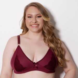 Sutiã Plus Size Sem Bojo Microfibra com Renda e Laço