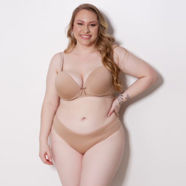 Conjunto Lingerie Plus Size com Bojo Arco e Laço no Decote - Imagem 5