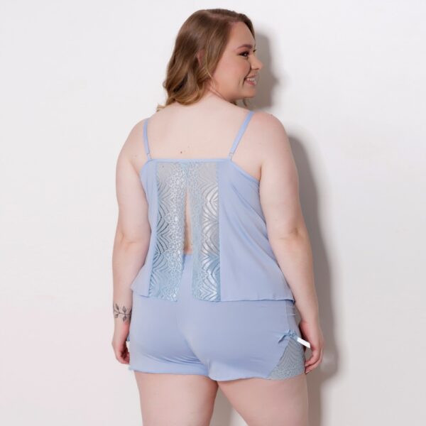 Short Doll Plus Size Sexy Renda Alça Regulável Decote V - Imagem 4