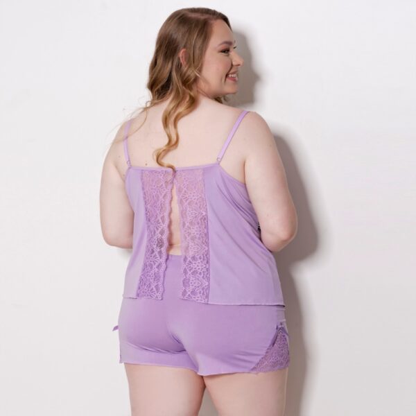 Short Doll Plus Size Sexy Renda Alça Regulável Decote V - Imagem 6