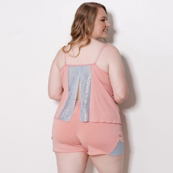 Short Doll Plus Size Sexy Renda Alça Regulável Decote V - Imagem 8