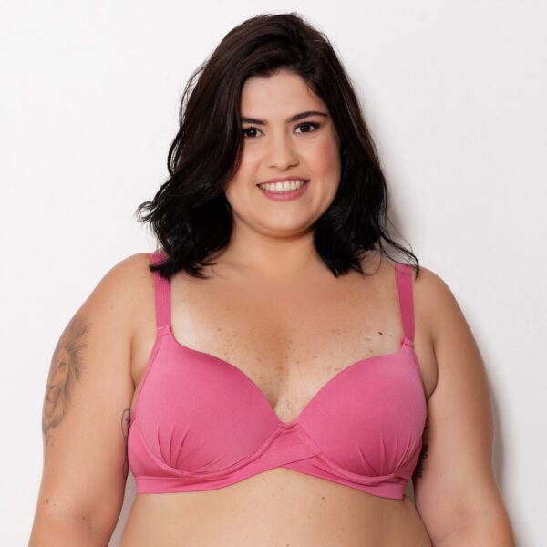 Sutiã Plus Size com Bojo Arco e Alças Largas Reguláveis