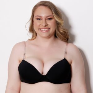 Sutiã Plus Size Costas Nua Microfibra com Alças de Silicone