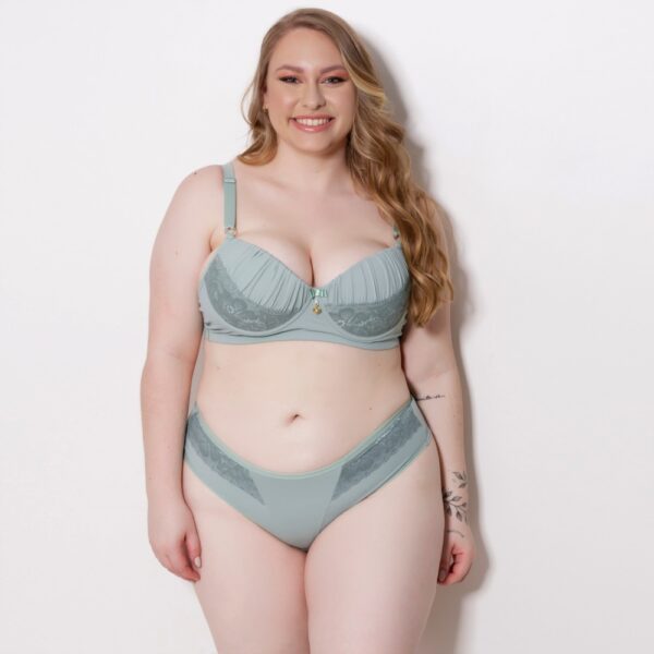 Conjunto Plus Size Lingerie com Bojo Drapeado e Renda - Imagem 7