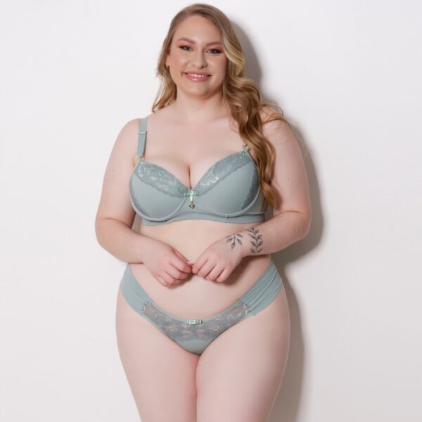 Conjunto Plus Size Microfibra com Bojo Renda e Sustentação - Imagem 5