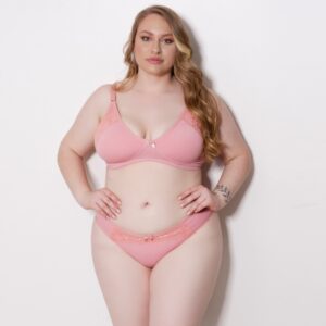 Conjunto Lingerie Plus Size Sem Bojo com Renda Alças Largas
