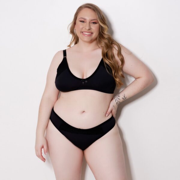 Conjunto Lingerie Plus Size Sem Bojo com Renda Alças Largas - Imagem 7