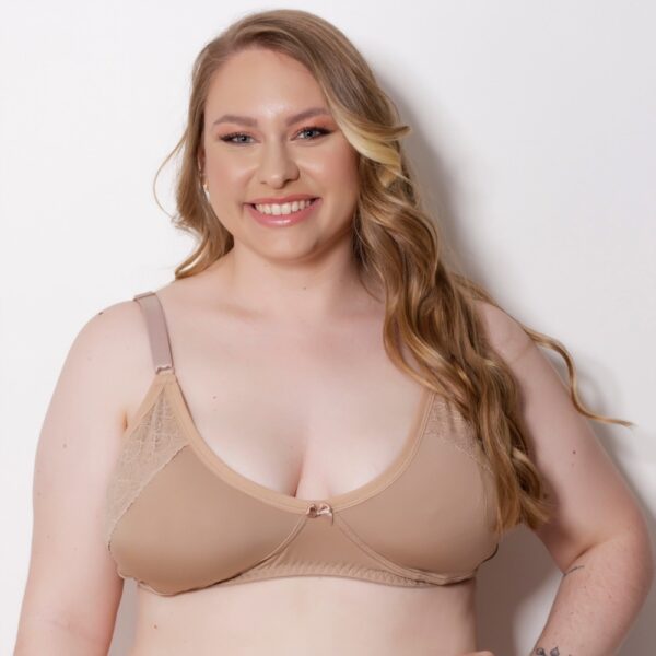 Sutiã Plus Size Sem Bojo Microfibra com Renda e Alças Largas - Imagem 6