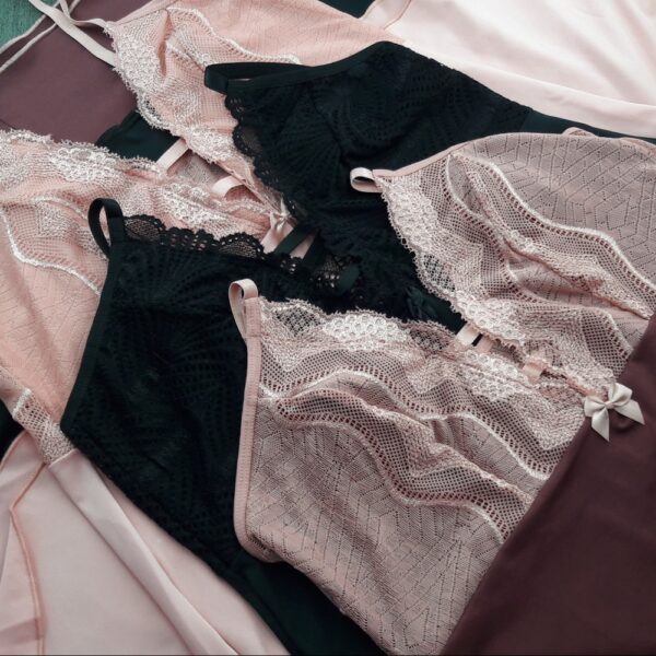 Camisola Longa Sensual em Microfibra e Renda com Laço - Imagem 2