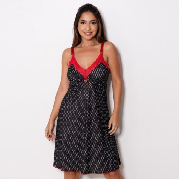 Camisola Amamentação Liganete e Renda com Fecho Baby Click - Imagem 5