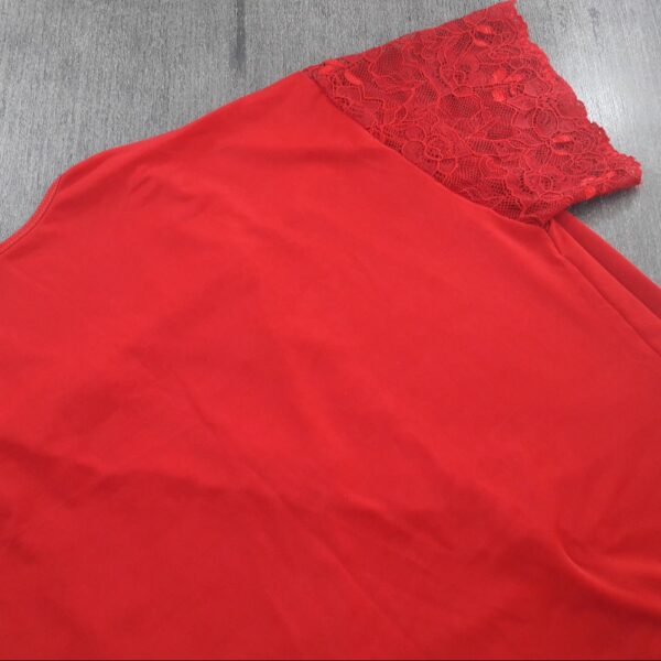 Robe De Liganete Com Renda E Amarração Com Faixa Na Cintura - Imagem 7