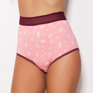 Calcinha Shortinho Estampada Cintura Alta Forro Algodão