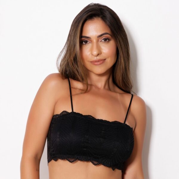 Sutiã Top Faixa Renda com Alça Rolete e Forro Frontal - Imagem 7