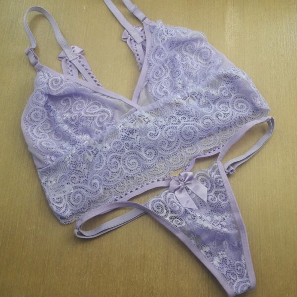 Conjunto Sensual Tule e Renda com Transparência e Fio Dental - Imagem 2