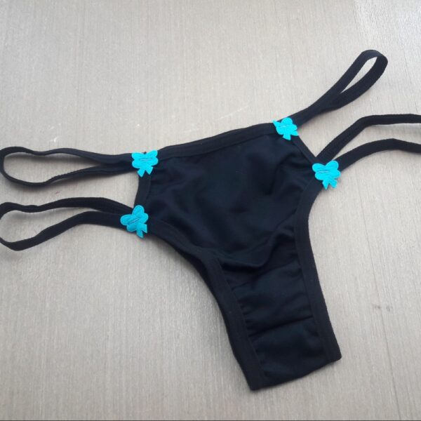 Calcinha Fio Dental Strappy Sexy com Lacinhos - Imagem 5