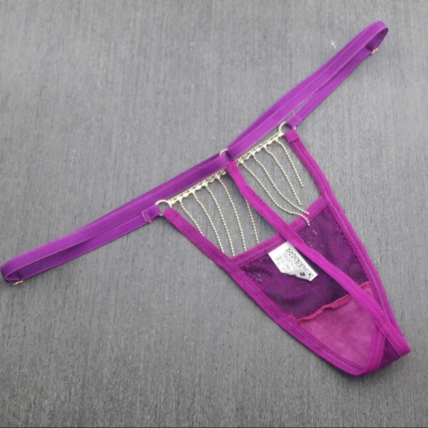 Calcinha Fio Dental Sexy e Luxuosa com Bijuteria em Strass - Imagem 5