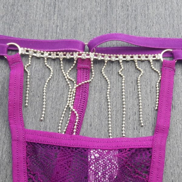 Calcinha Fio Dental Sexy e Luxuosa com Bijuteria em Strass - Imagem 6