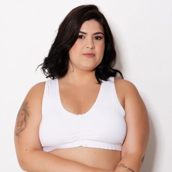 Sutiã Top Nadador Plus Size em Microfibra com Bojo Removível