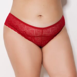 Calcinha Plus Size Sexy em Renda Abertura Sensual com Laço