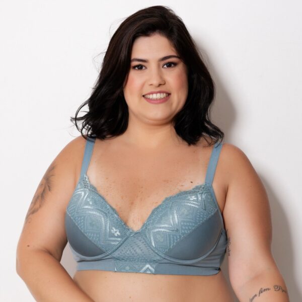 Sutiã Plus Size Poliéster com Bojo e Detalhes em Renda - Imagem 6