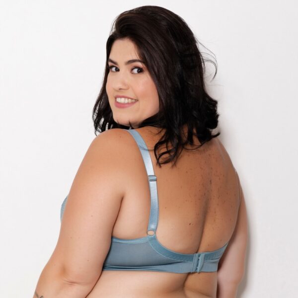 Sutiã Plus Size Bojo Microfibra e Renda Fechamento Triplo - Imagem 5