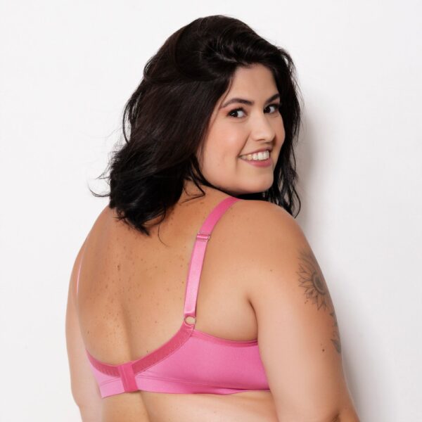 Sutiã Plus Size Bojo Microfibra e Renda Fechamento Triplo - Imagem 9