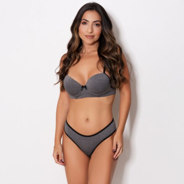 Conjunto Lingerie Sutiã com Bojo e Arco Calcinha Fio Duplo - Imagem 3